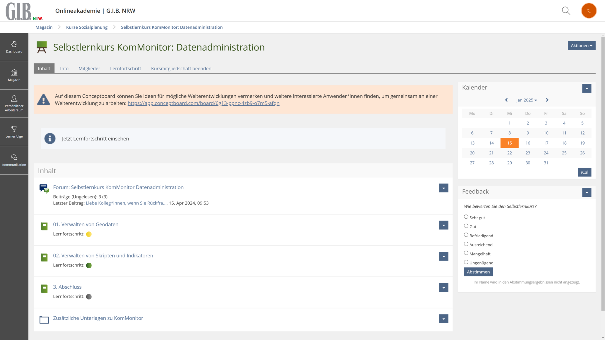 KomMonitor Self-Study Courses